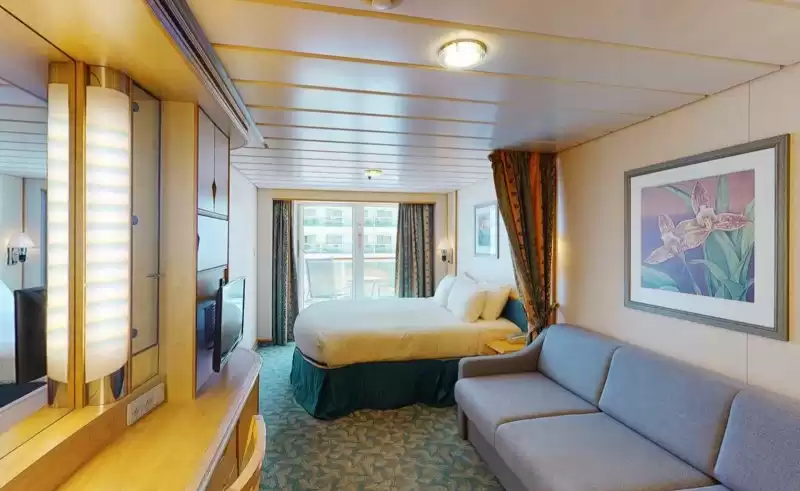 Cabina comunicada con vista al mar y balcón