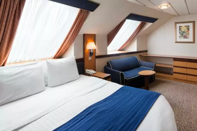Cabina ultra espaciosa con vista al mar