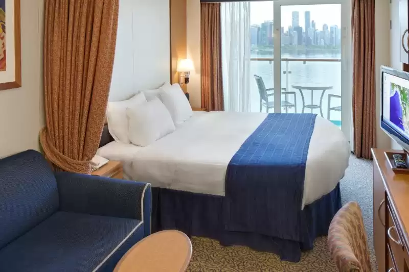 Cabina comunicada con vista al mar y balcón